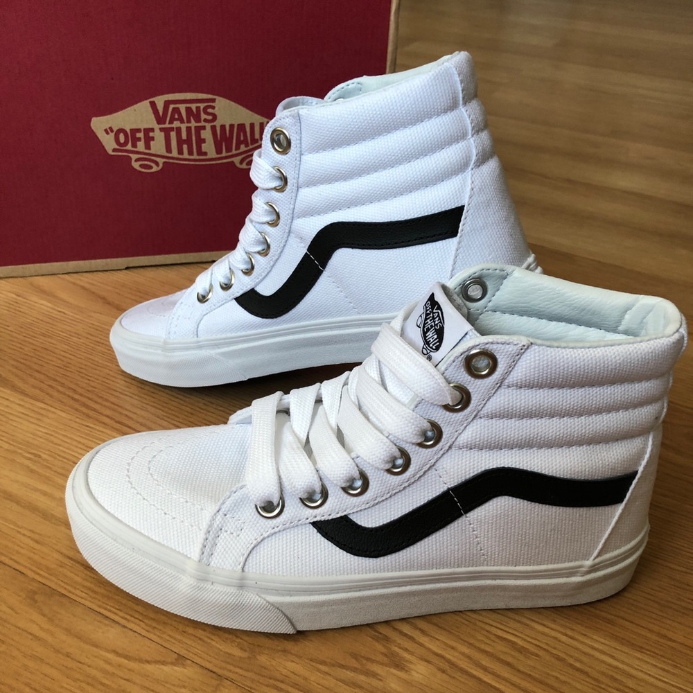 Vans Sk8-Hi Reissue Trainers | White/Black 8.5
